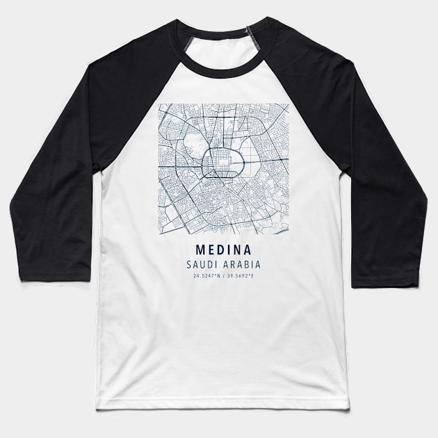 medina simple map Baseball T-Shirt by boy cartograph